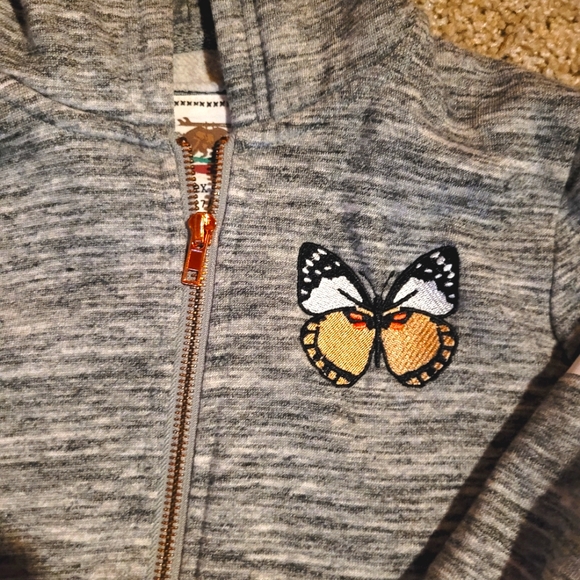 🎁CLEARANCE🎁 REFLEX Sequin Butterfly Jersey Knit Hooded Jacket - 7/8 - Picture 4 of 5